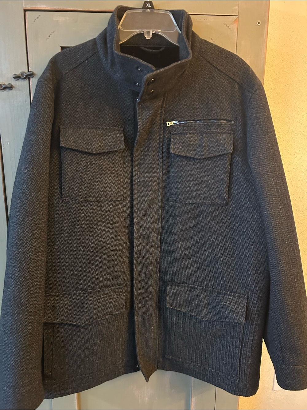 INC International Concepts Dark Gray Wool-Blend Pea Coat